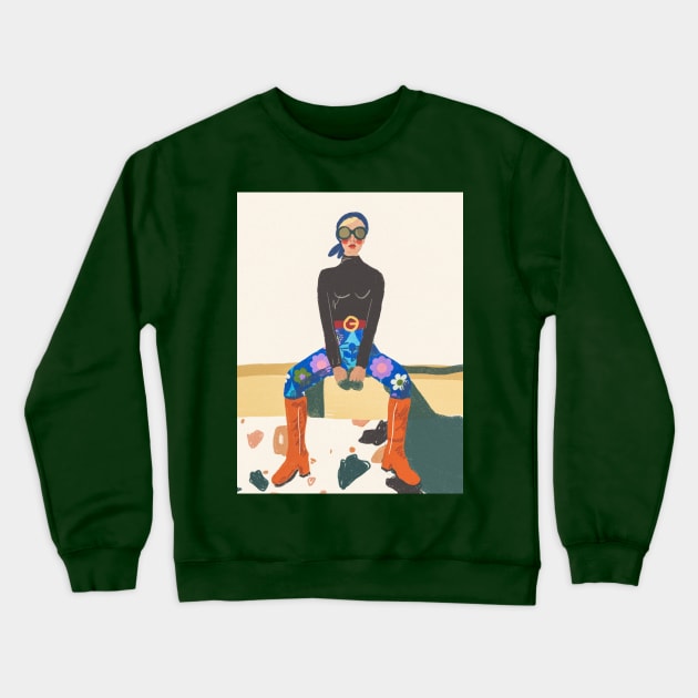 Retro girl Crewneck Sweatshirt by Gigi Rosado